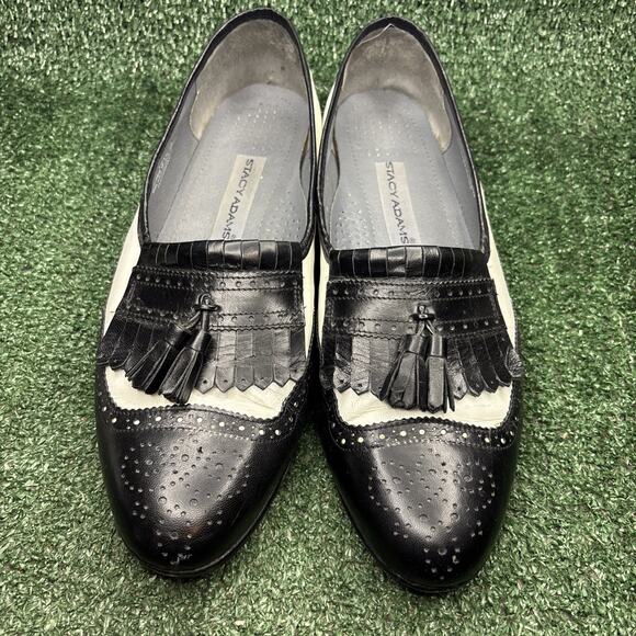 Vintage Stacy Adams Spectator Tassel Kiltie Loafers 23469 Leather Brogue Size 12 main image 6